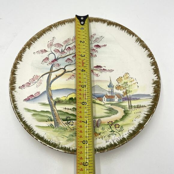 Vintage Hand Painted 8.5" Unique Collectable Plate Enesco Japan 1960 RARE - Picture 4 of 4